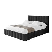 POLSTERBETT mit Bettkasten und Lattenrost, Bett mit Matratze H3/H4 - FINO 180x200 Schwarz - Schwarz, Holzwerkstoff/Textil (180/200cm) - ALTDECOR