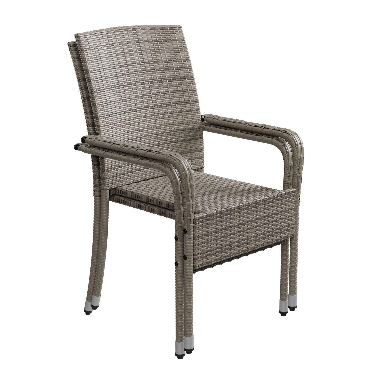 GARTENSTÜHLE Yoro 2er-Set - Grau, Kunststoff (50/90/50cm) - Juskys