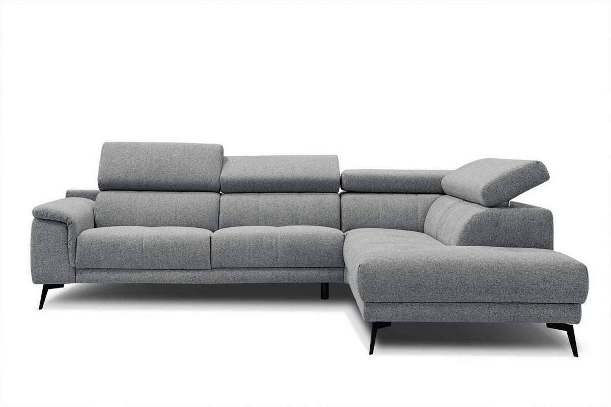 ECKSOFA FIERO 5-Sitzer, grau - Schwarz/Grau, Holzwerkstoff/Textil (290/228cm) - Wozimo