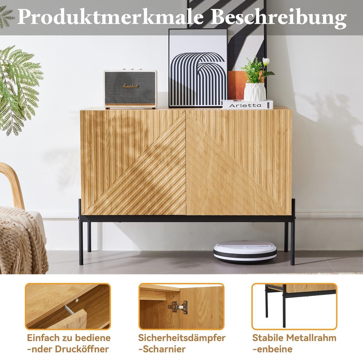 SIDEBOARD Braun 100/40/70 cm - Braun, Holzwerkstoff/Metall (100/70/40cm) - Urban Meuble