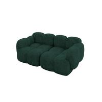 2-SITZER modulares Sofa Miko-S1 214x118x75 cm Grün Velours - Schwarz/Grün, Holzwerkstoff/Kunststoff (214/75/118cm) - ALTDECOR