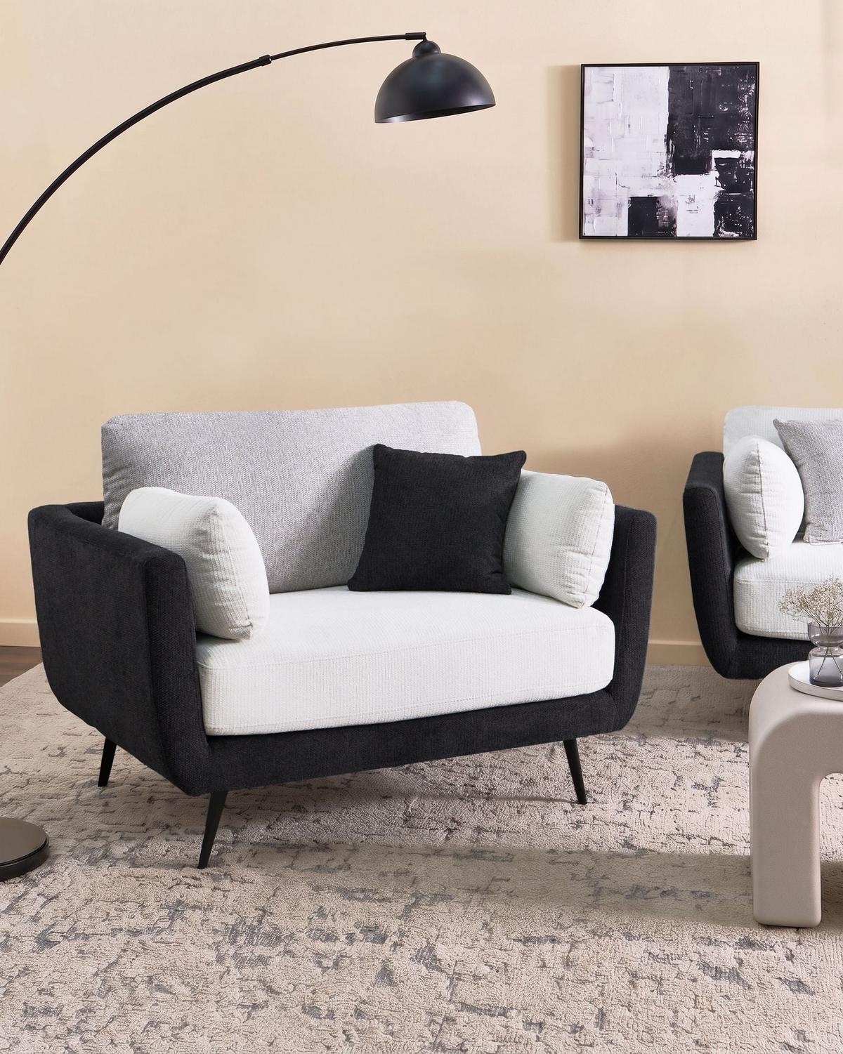 SESSEL Stoff Schwarz Bolga - Schwarz, Textil (119/89/83cm) - Beliani