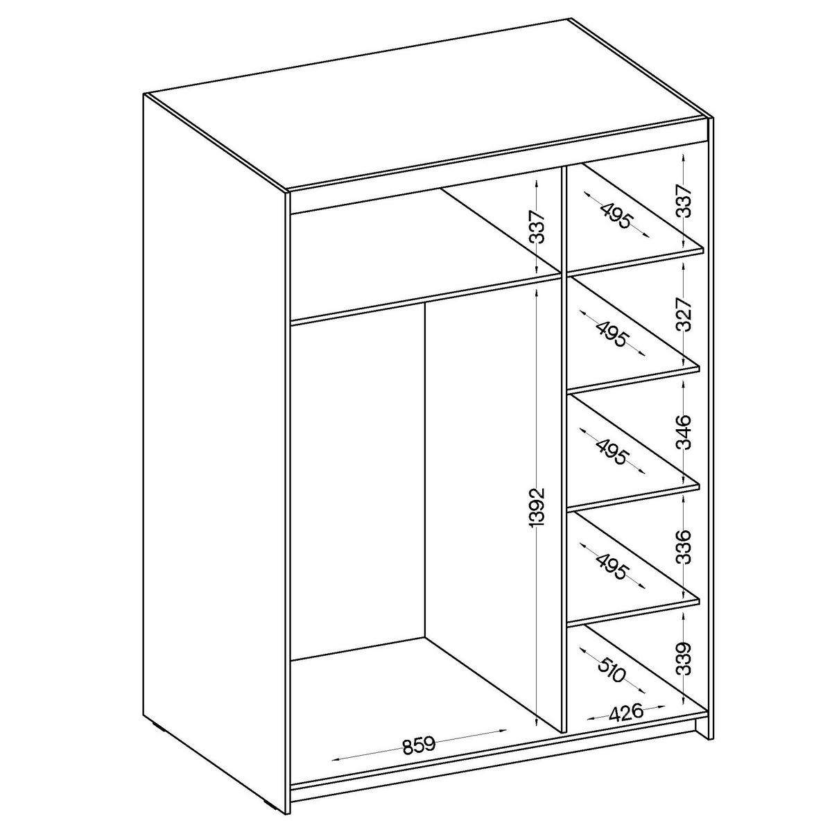 DREHTÜRENSCHRANK ELENORA 133/190,5/53cm 3-türig mit Spiegel Braun - Braun, Holzwerkstoff (133/190.5/53cm) - MASSENO