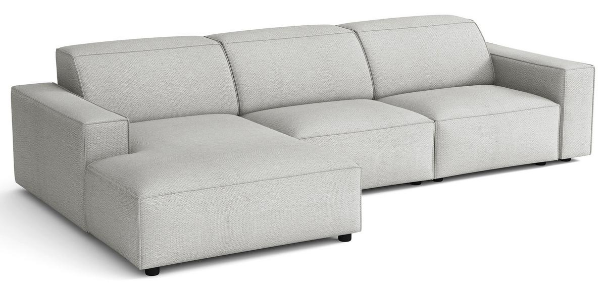ECKSOFA Sellmo 287 cm - Hellgrau/Schwarz, Kunststoff/Textil (292/166cm) - Selsey