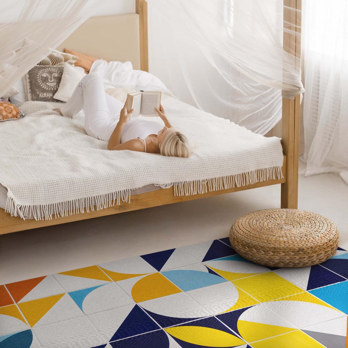 TEPPICH 60x90 cm Geometrische Formen Moderne Mosaik - Multicolor, Kunststoff (60/90cm) - Wallfluent