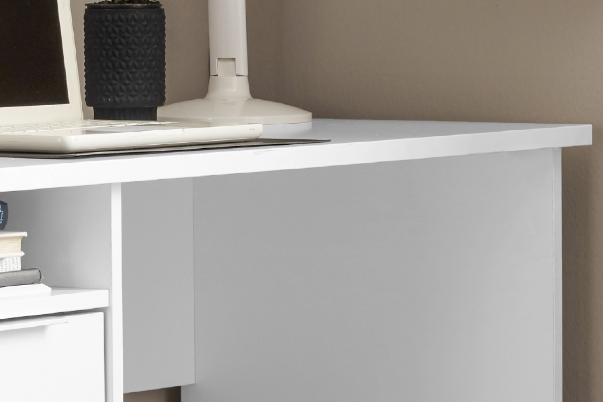 Schreibtisch weiß Tischplatte rechteckig lacklaminiert