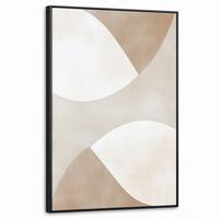 LEINWAND Bilder mit Rahmen - Braun - Japandi - Abstrakt - 60x90 - Sandfarben, Textil (60/90cm) - MuchoWow