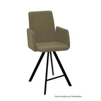 THEKENSTUHL drehbar (8er-Set) Desiree 52x109x60 Schwarz/Olivgrün - Schwarz/Olivgrün, Kunststoff (60/109/52cm) - 58aufmkessel