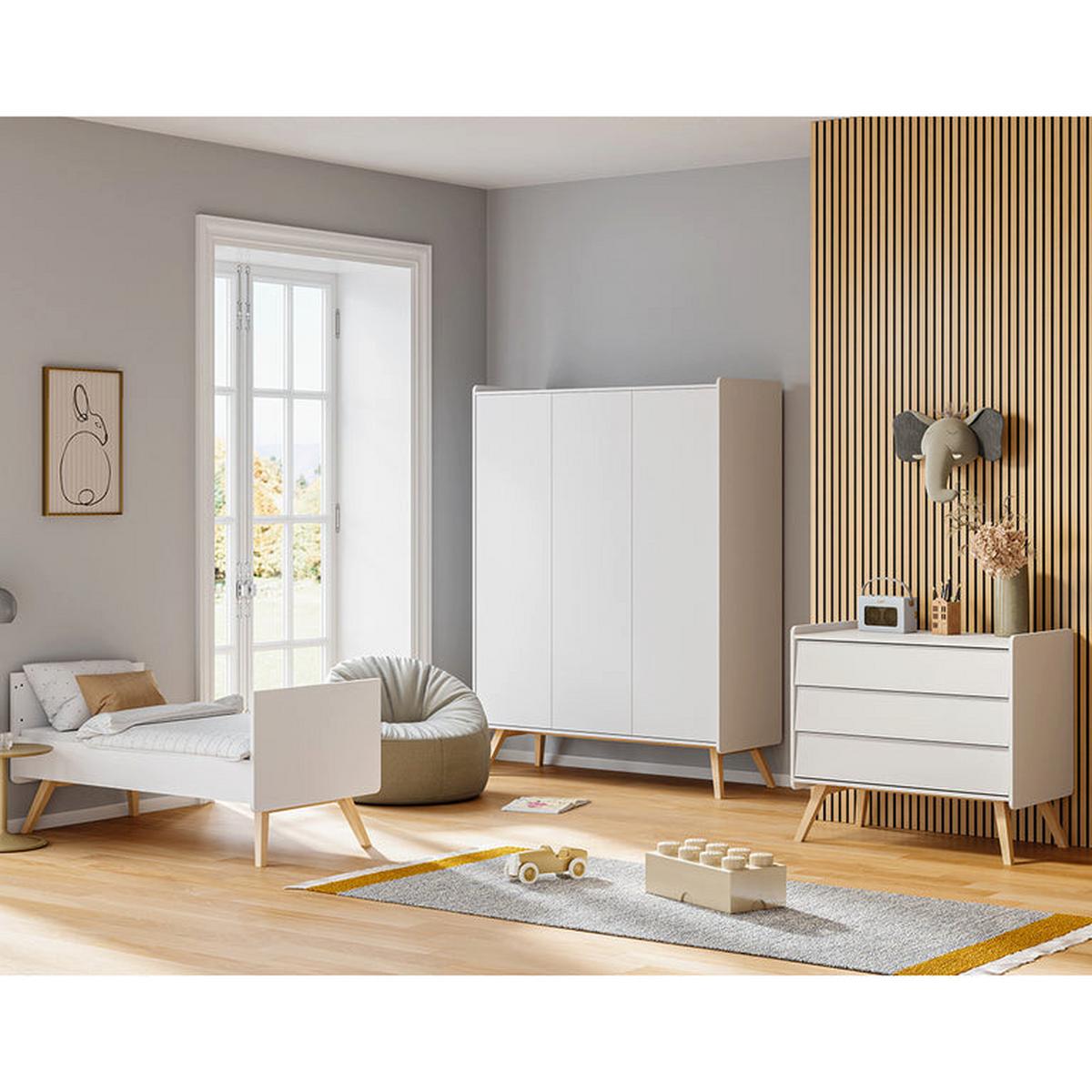 SCHRANK 3 Türen Vintage Weiß - Weiß, Holzwerkstoff (148.9/200/5cm) - Petits-meubles