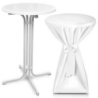 STEHTISCH Bellini Ø 80cm Weiß mit Premium Stehtischhusse Ø 80cm Weiß - Weiß, Metall (80/80/110cm) - Beautissu 