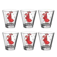 KINDERBECHER Bambini Flamingo 215 ml 6er Set - Pink, Glas (0.215L) - Leonardo Living