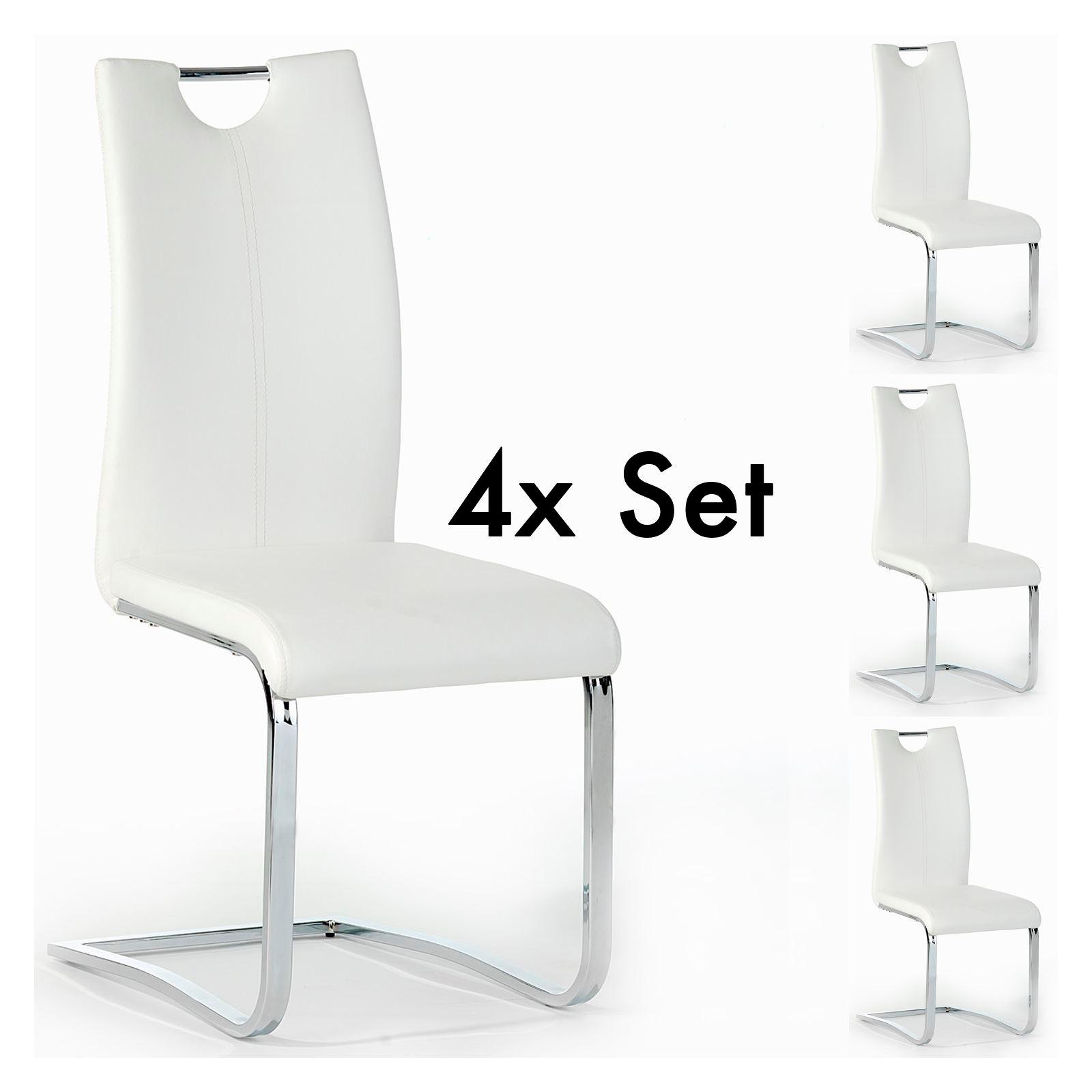 ESSZIMMERSTUHL SABA 4er-Set weiß - Weiß, Textil/Metall (43/100/57cm) - IDIMEX