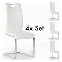 ESSZIMMERSTUHL SABA 4er-Set weiß - Weiß, Textil/Metall (43/100/57cm) - IDIMEX