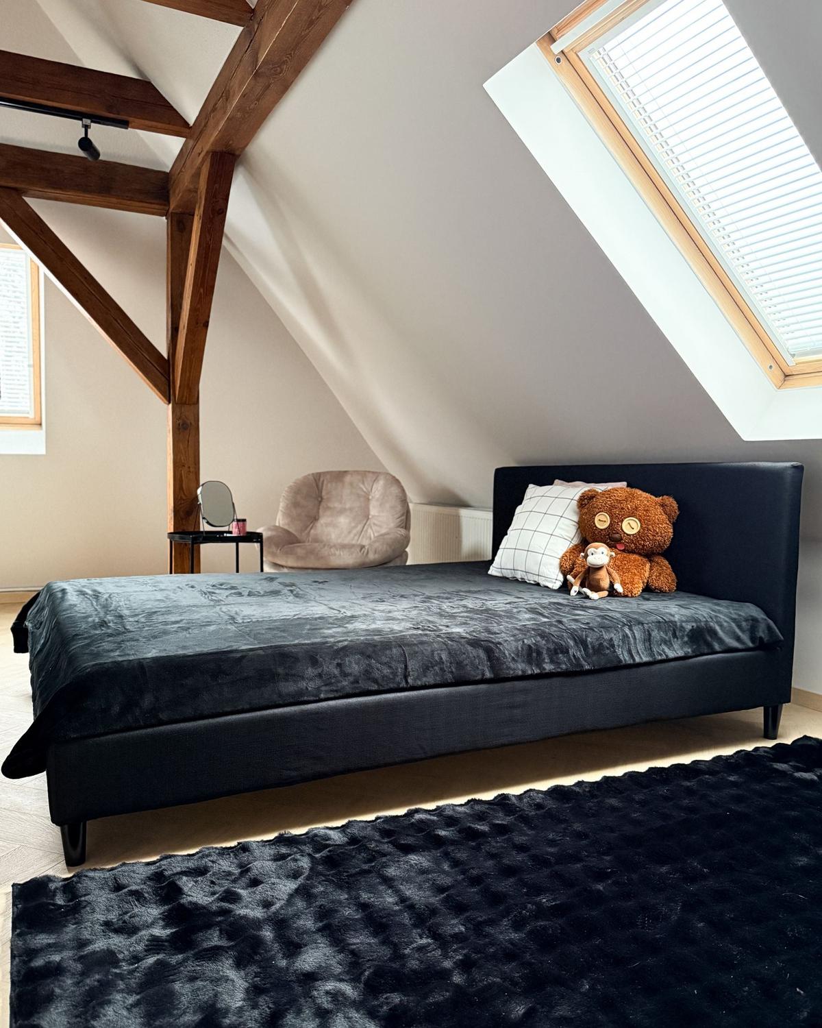 POLSTERBETT 160/200cm Schwarz Fitou - Schwarz, Textil (160/200cm) - Beliani