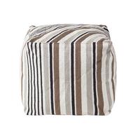 SITZWÜRFEL mit Streifenmuster, 40/40/40 cm - Grau, Textil (40/40/40cm) - Homescapes