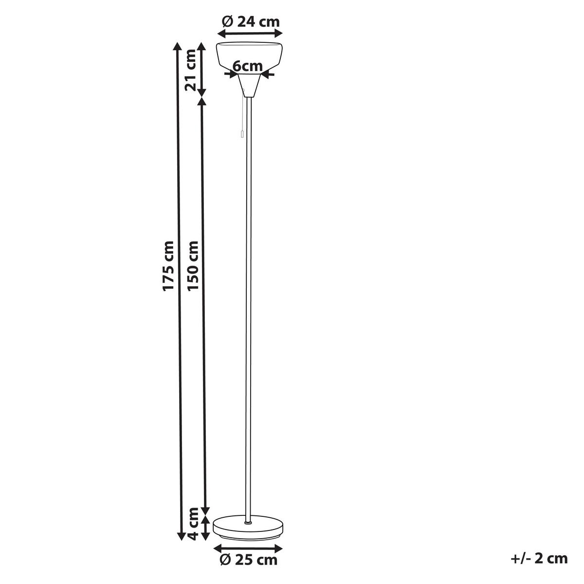 STEHLAMPE Talparo 25/25/175 cm - Schwarz, Metall (25/25/175cm) - Beliani