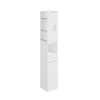HOCHSCHRANK mit Schubladen und offenen Regalen BZR242-W - Silberfarben/Weiß, Holzwerkstoff/Metall (30/180/30cm) - SoBuy