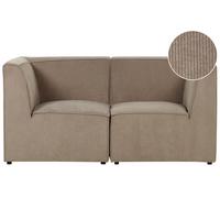 2-SITZER-SOFA Cord taupe Lemvig - Taupe, Textil (166/78/83cm) - Beliani