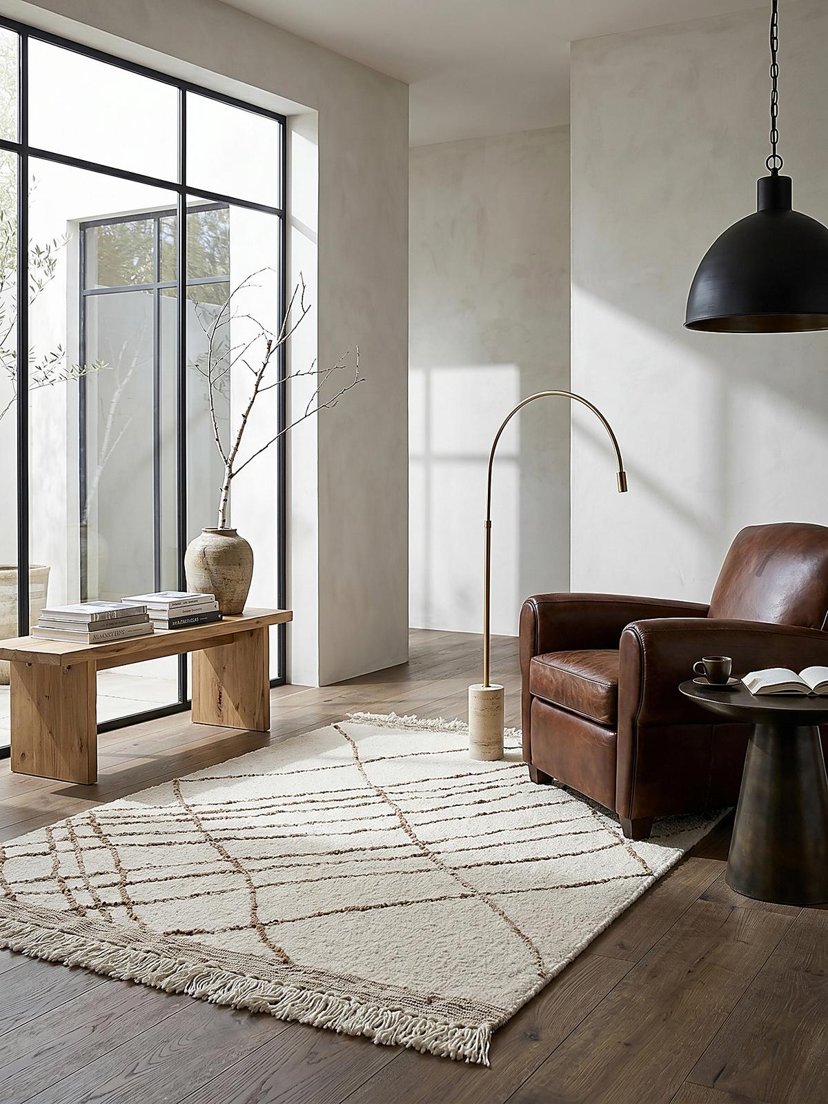 NATURTEPPICH handgewebt VYNE, abstrakt, Beige-Natur, 160 x 230 cm - Beige, Textil (230/160cm) - KADIMA DESIGN