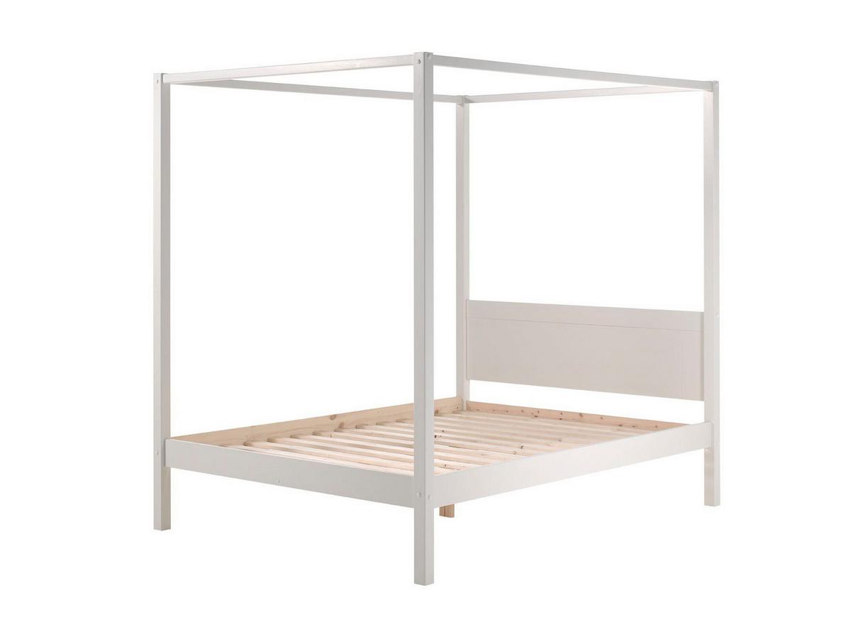 HIMMELBETT Katey 208x191x148 aus Massivholz in Weiß - Weiß, Holz (140/200cm) - 58aufmkessel