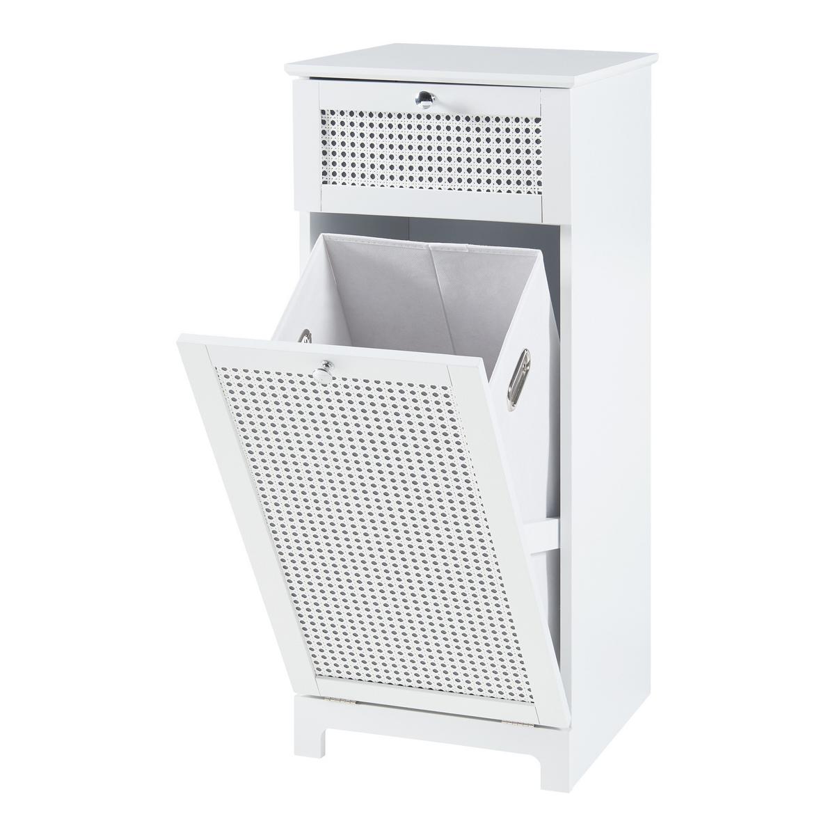 WÄSCHESCHRANK Karlsøy - Weiß, Holzwerkstoff (38/90/40cm) - [en.casa]