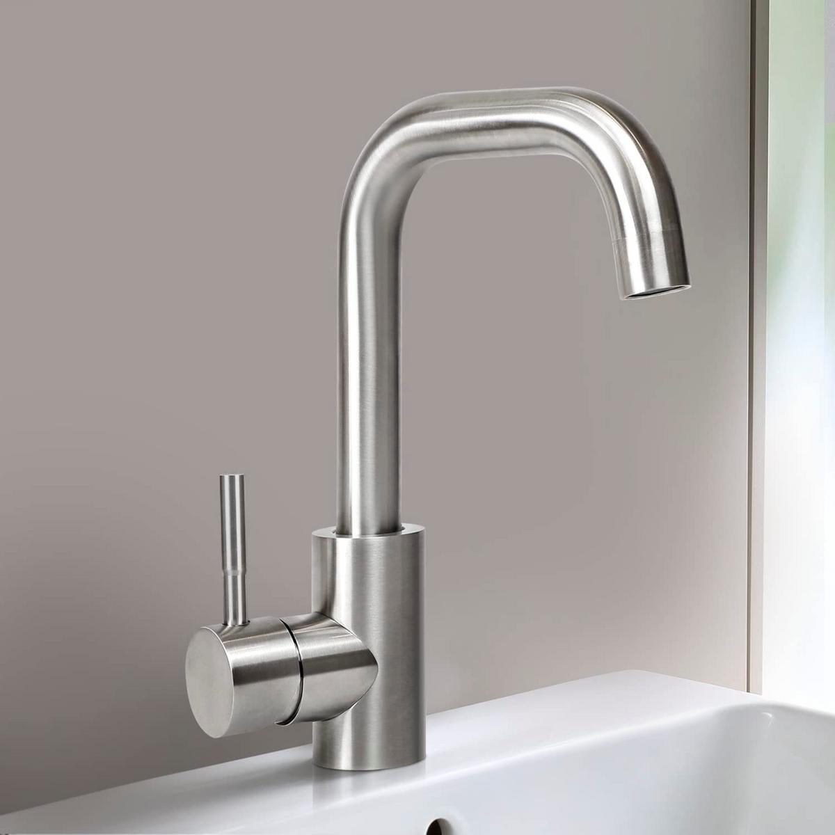WASCHTISCHARMATUR NORA 24/6/24 cm - Silberfarben, Metall (6/24/24cm) - Nettlife