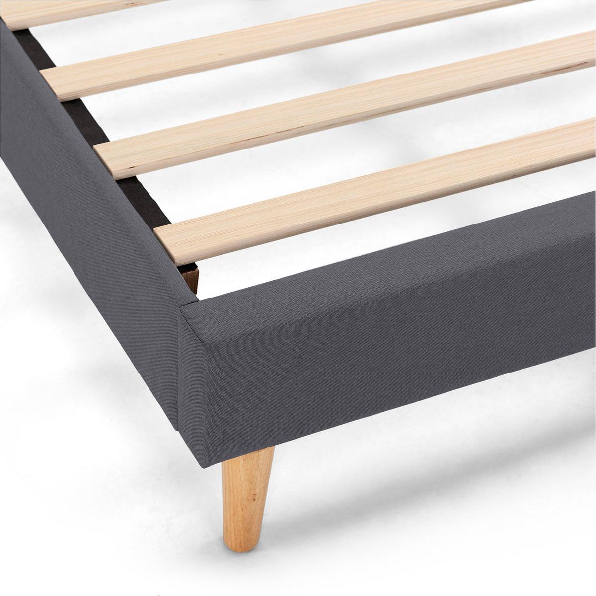 POLSTERBETT + kopfteil 140x200 cm Aura, Dunkelgrau - Dunkelgrau, Textil (200/140/90cm) - VS Venta-stock