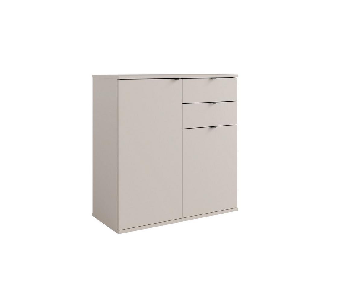KOMMODE METRIX 80/82,5/35cm mit 2 Schubladen 2 Türen Kaschmir - Kaschmir, Holzwerkstoff (80/82.5/35cm) - MASSENO