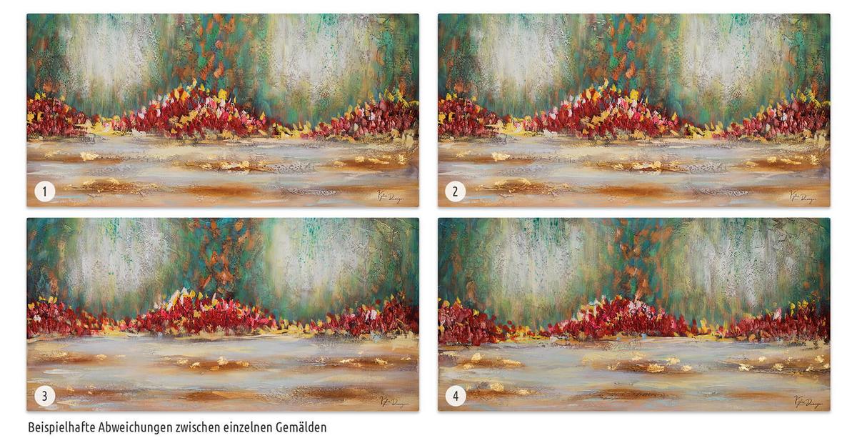 ACRYLBILD HANDGEMALT 120/60 cm - Blau/Rot, Holz/Textil (120/60cm) - KUNSTLOFT