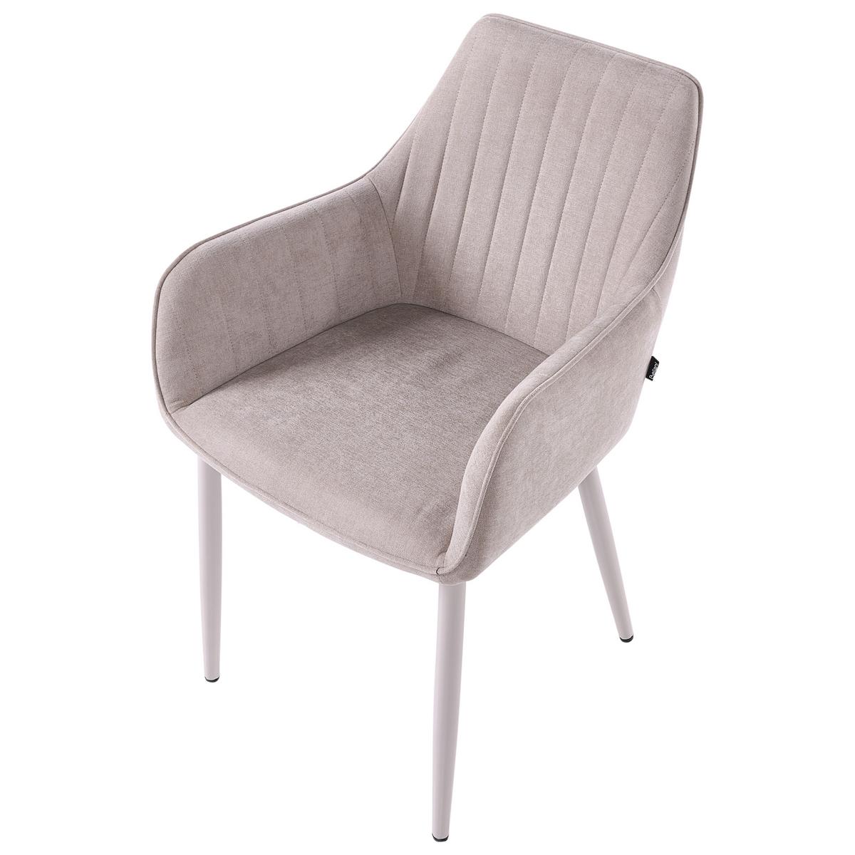 ESSZIMMERSTUHL 2er Set Stoff Beige Wellston - Beige, Textil/Metall (60/84/61cm) - Beliani