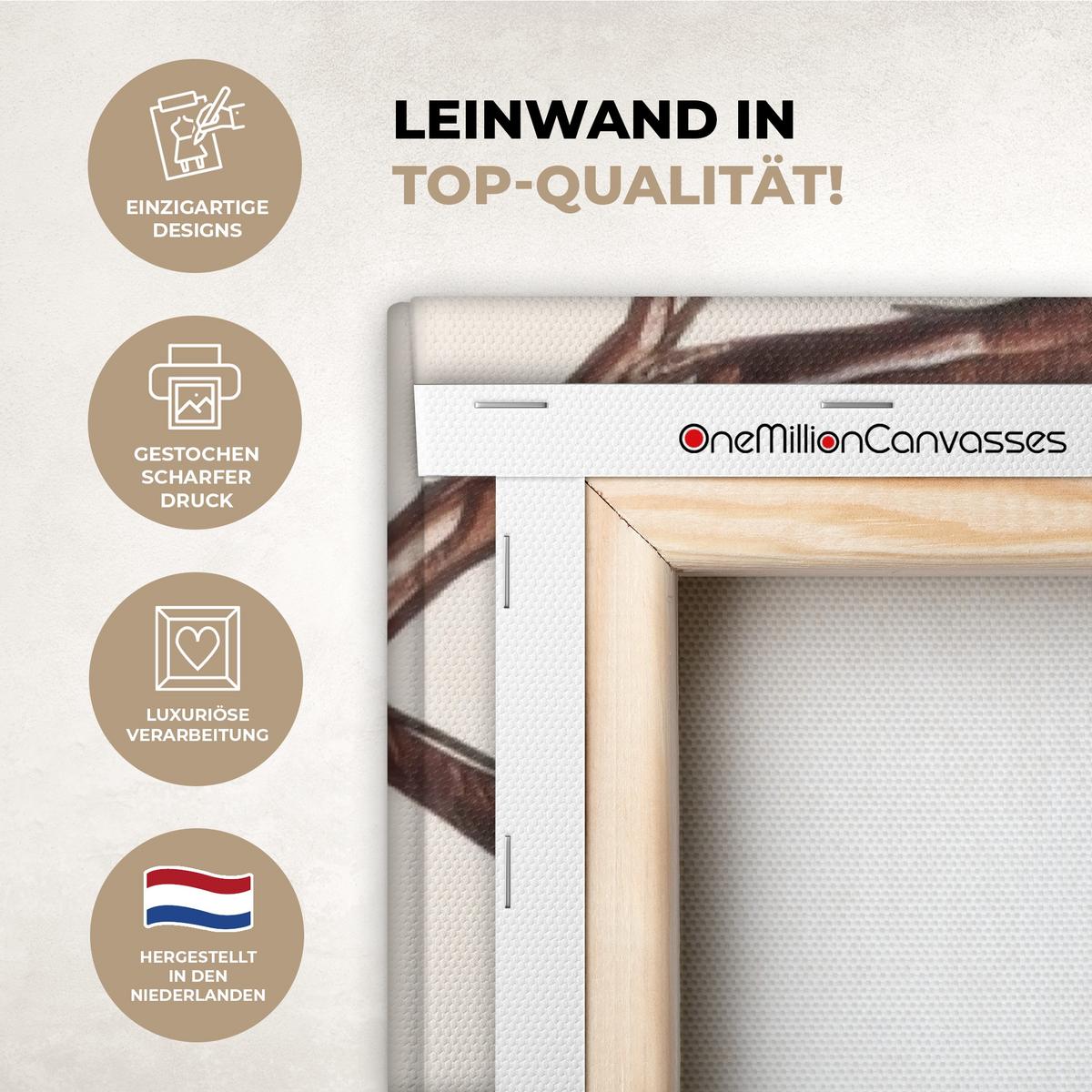 LEINWANDBILD Osterkuchen - Schleife - Eier Deko Groß 90x140 cm - Creme, Textil (90/140cm) - MuchoWow