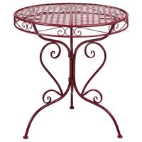 BISTROTISCH 70/70 cm Metall Burgunderrot Albinia - Dunkelrot, Metall (70/70/74cm) - Beliani