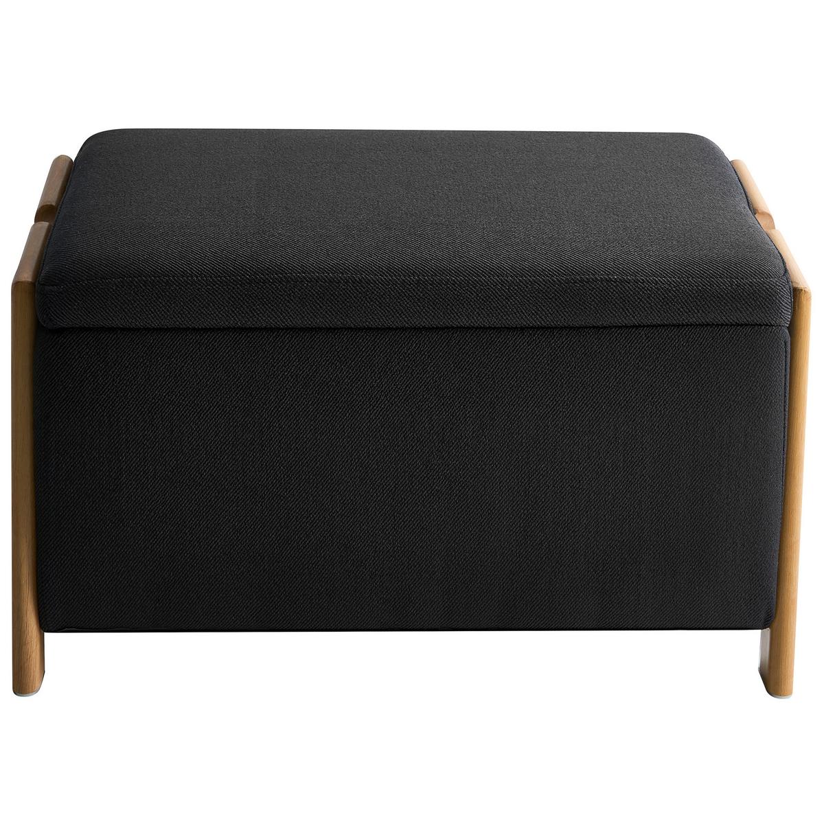 SITZBANK Schwarz Edland - Schwarz/Braun, Textil (75/44/43cm) - Beliani