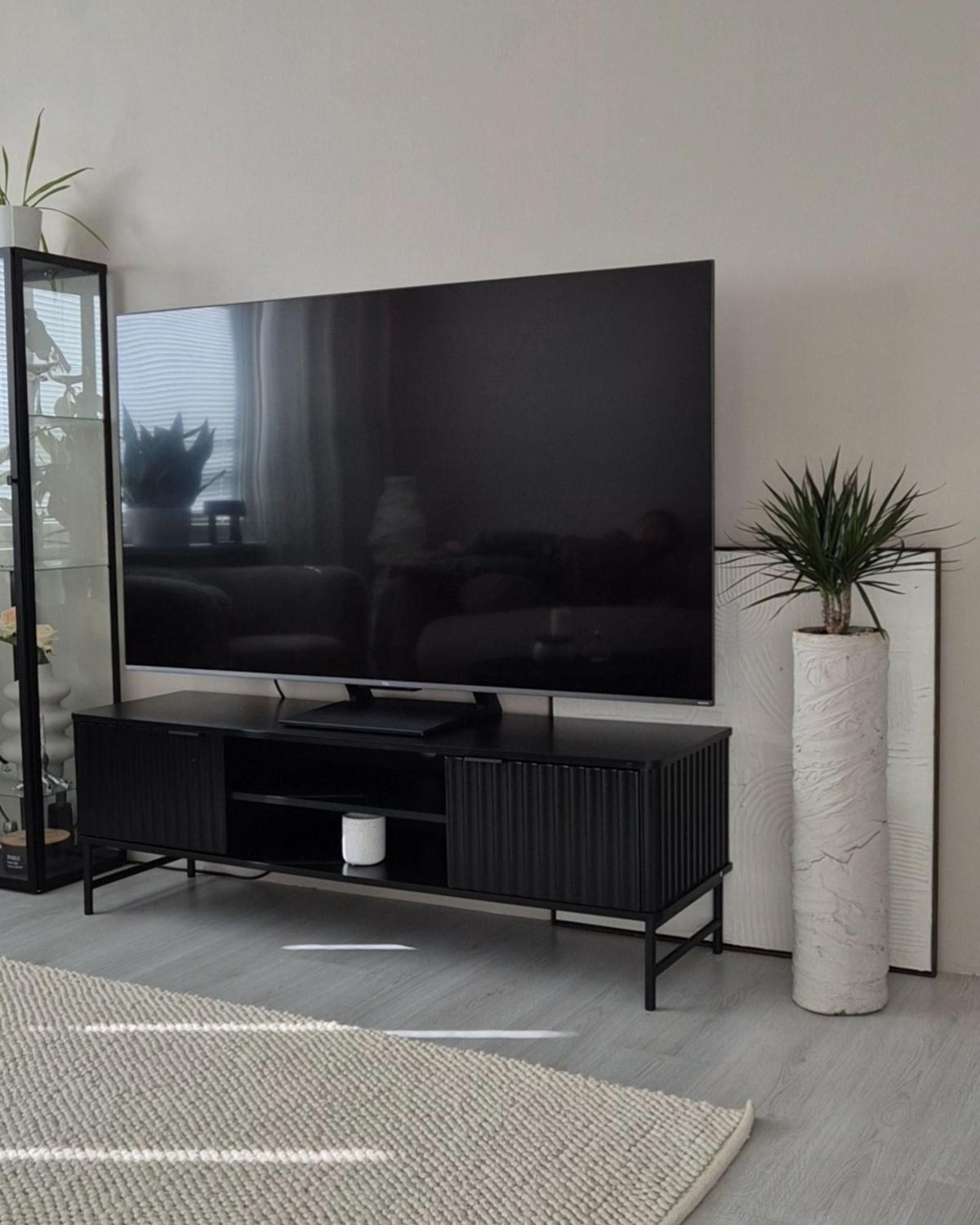TV-MÖBEL Schwarz Glastonbury - Schwarz, Holzwerkstoff (140/46/40cm) - Beliani