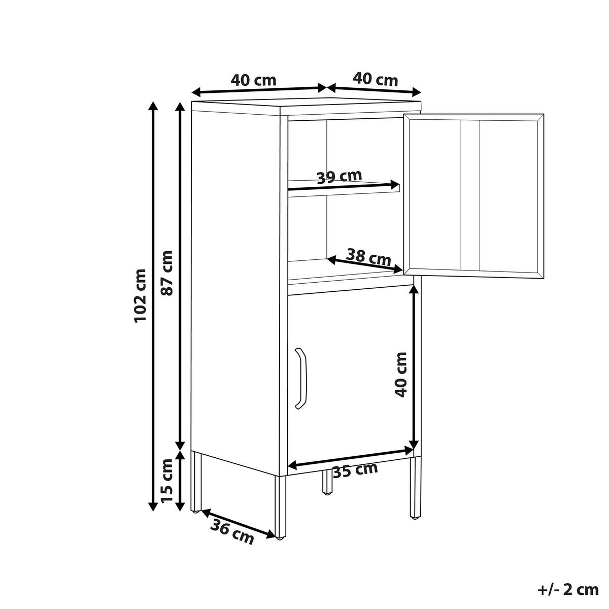BÜROSCHRANK Metall Beige Huron - Beige, Metall (40/102/40cm) - Beliani