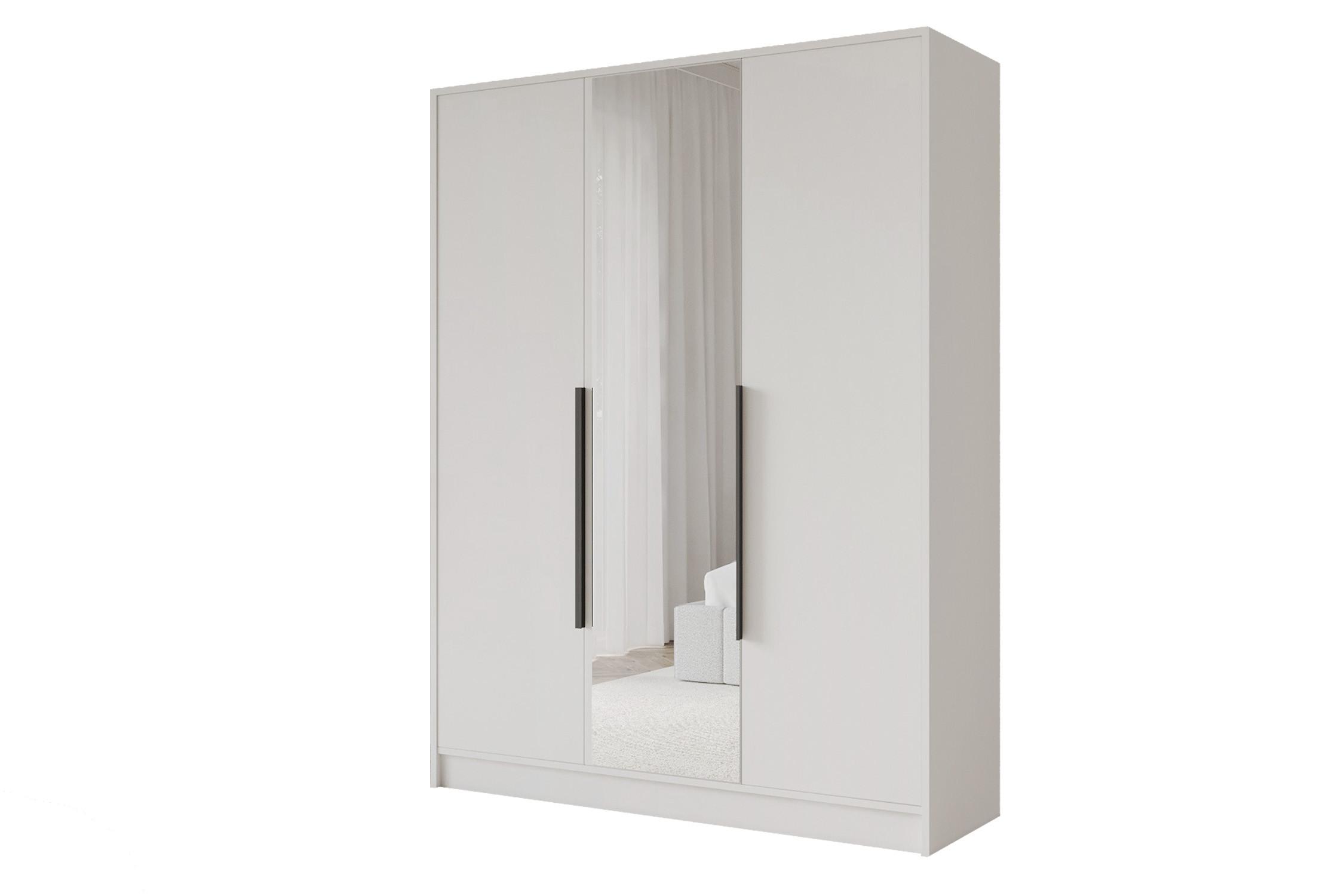 KLEIDERSCHRANK - LESE - 150 - Weiß - Schwarz/Weiß, Holzwerkstoff (150/200/51cm) - ALTDECOR