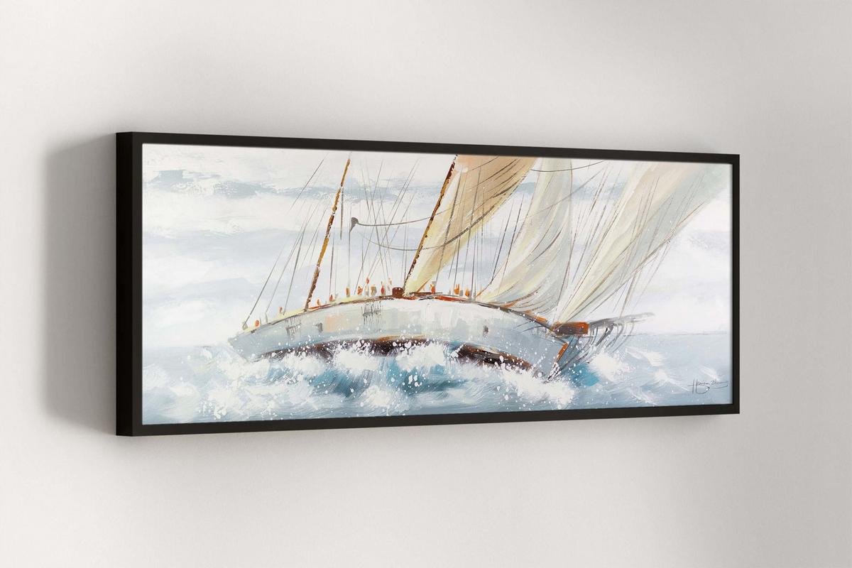 ÖLGEMÄLDE 150/50 cm - Weiß, Holz/Textil (150/50cm) - KUNSTLOFT