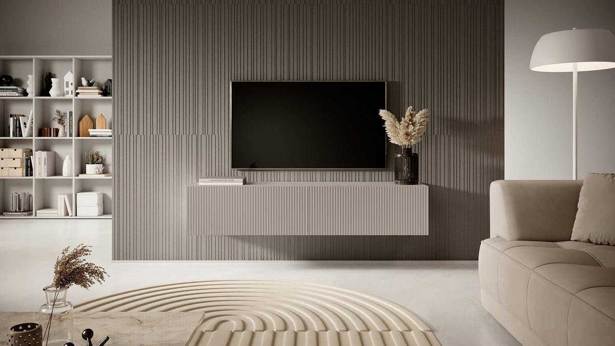 TV-HÄNGEBOARD Veldio Graubeige 140 cm - Taupe/Greige, Holzwerkstoff (140/28.5/31.6cm) - Selsey
