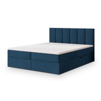 BOXBETT MERIL 140x200 cm mit Matratze und Topper - Blau - Blau, Holz (140/200cm) - MASSENO