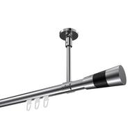 GARDINENSTANGE INNENLAUF Sonette Tanara 180 cm, 1-läufig, 20 mm Ø Chrom - Chromfarben/Schwarz, Metall (180cm) - INTERDECO