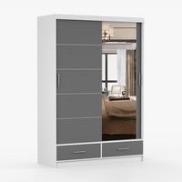 KLEIDERSCHRANK Florence 150 cm, 150/218/61, 2-türig, grau - Grau, Holzwerkstoff (150/218/61cm) - imoebel24