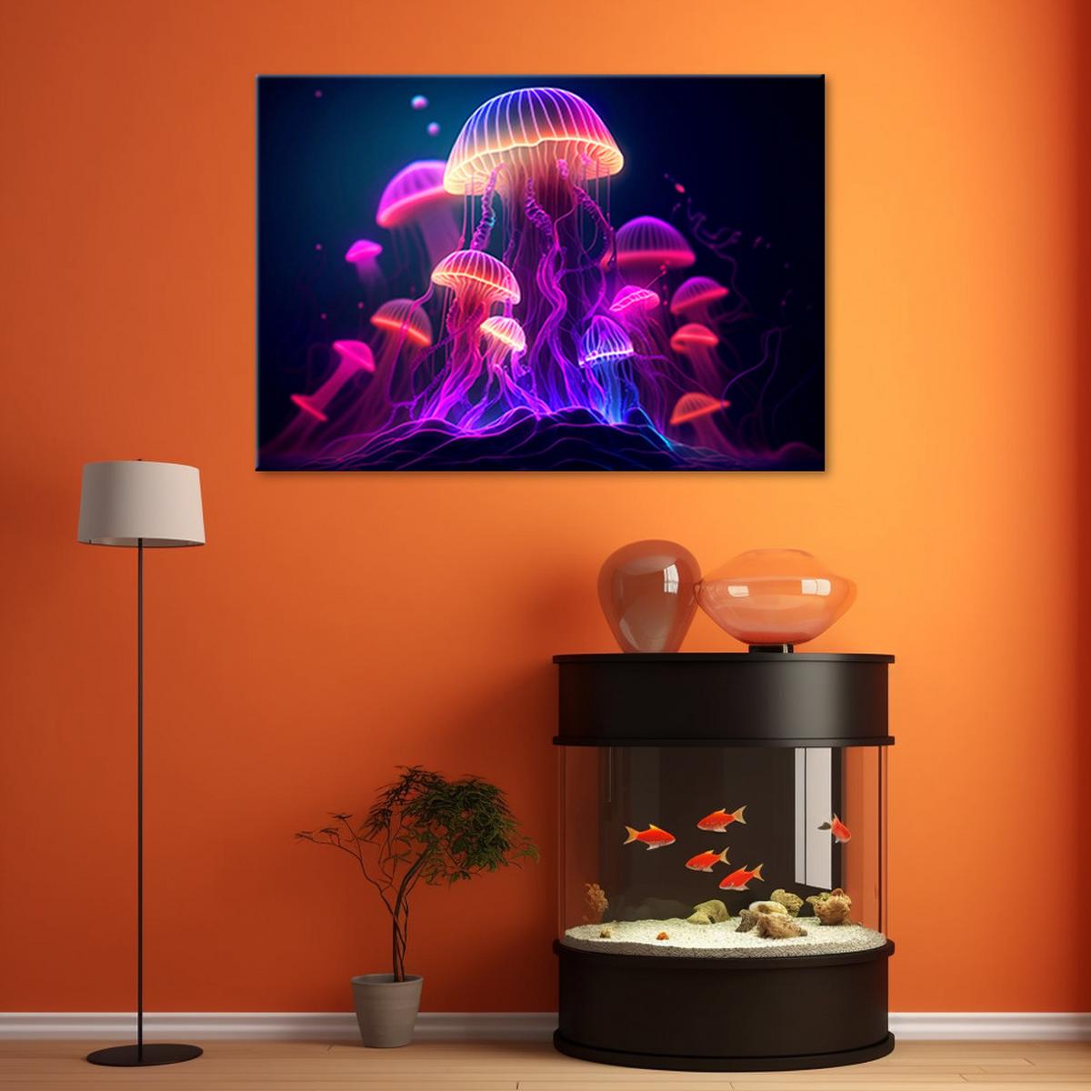 WANDBILD neon abstraktion - Multicolor, Textil (60/40cm) - Feeby