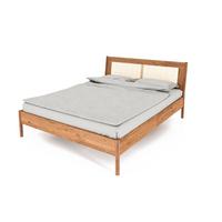 BETT MIT RATTANKOPFTEIL INA 200x190 Wildeiche - Wildeiche, Holz (200/190cm) - byoak
