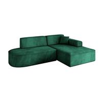 ECKSOFA Ottomane Rechts IREA-L1-v3 - 232x165x77 cm Grün - Dunkelgrün, Holzwerkstoff/Textil (232/165cm) - ALTDECOR