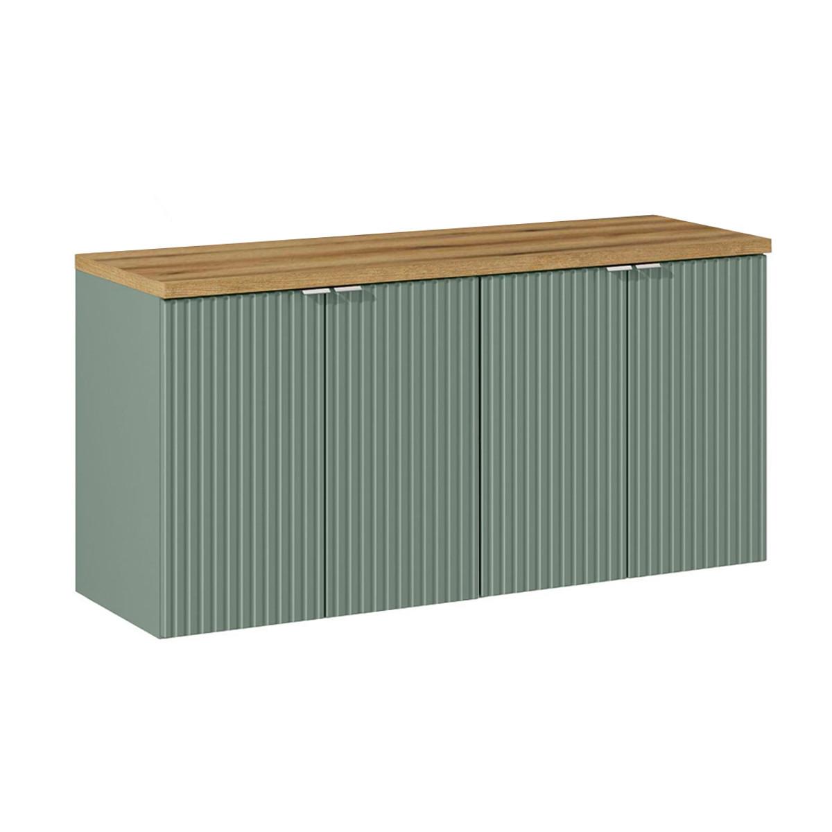 WASCHTISCHUNTERSCHRANK 120cm Jade Grün und Holz - Grün, Holzwerkstoff (120/57/40cm) - Petits-meubles