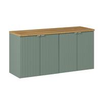 WASCHTISCHUNTERSCHRANK 120cm Jade Grün und Holz - Grün, Holzwerkstoff (120/57/40cm) - Petits-meubles