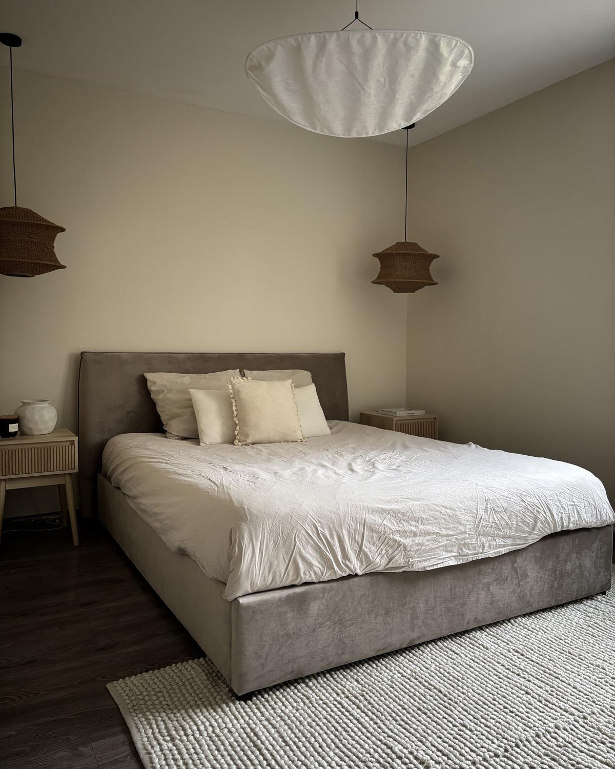 POLSTERBETT 160/200cm Taupe Lavaur - Taupe, Textil (160/200cm) - Beliani