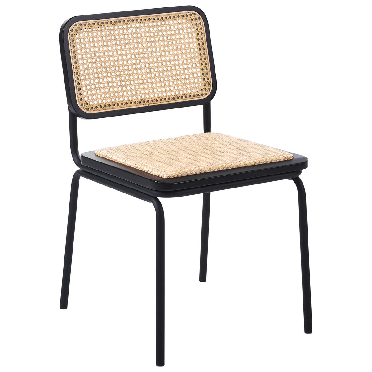 ESSZIMMERSTUHL 2er-Set Polyrattan Schwarz Corvallis - Schwarz, Kunststoff (48/83/58cm) - Beliani