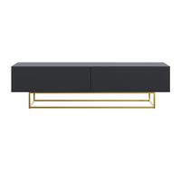 TV-SCHRANK Veldio Schwarz Gold 175 cm - Goldfarben/Schwarz, Holzwerkstoff/Metall (175/46.5/31.6cm) - Selsey