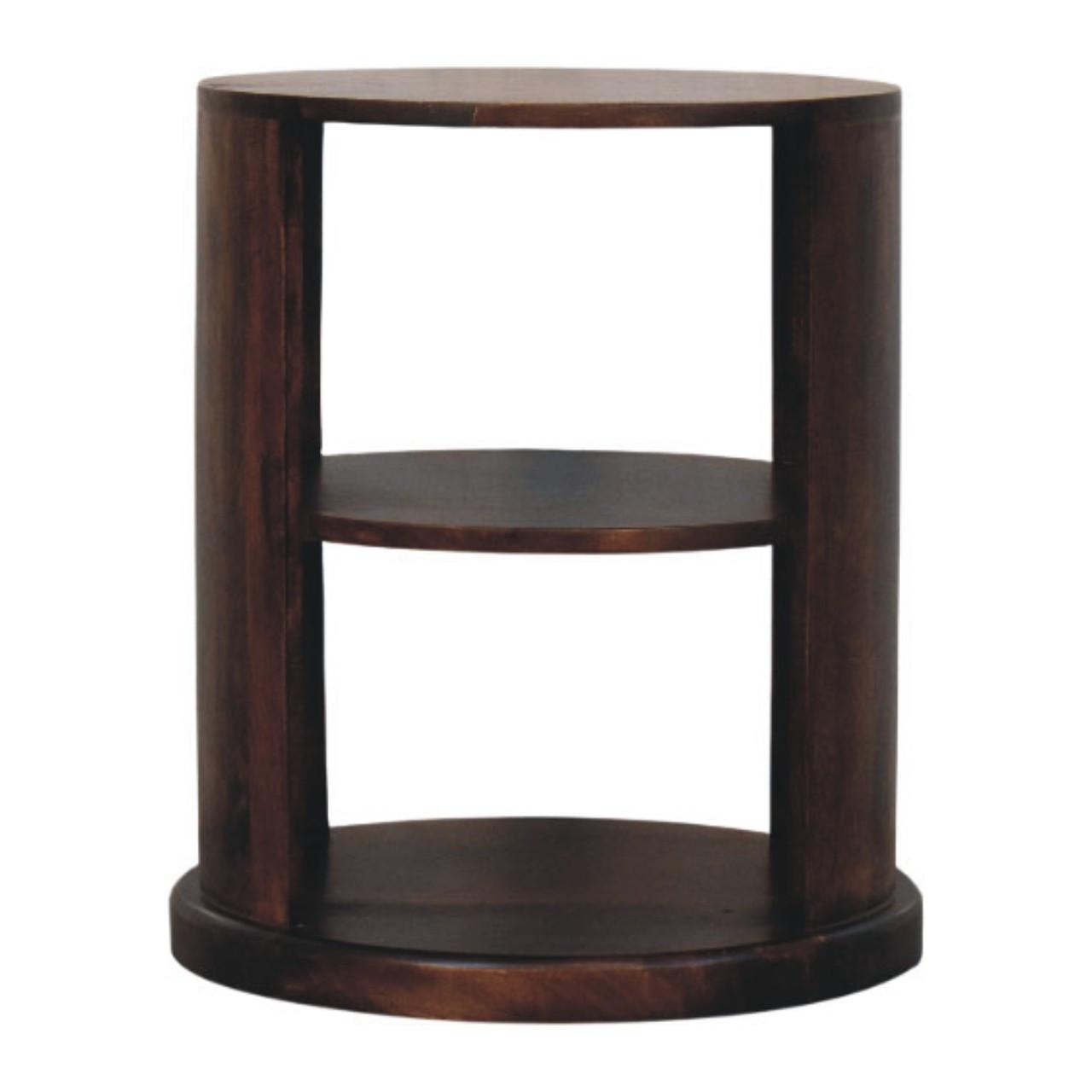 BEISTELLTISCH mit California-Walnuss-Finish, 2 offene Ablagen, dunkelbraun - Dunkelbraun, Holz (45/45/56cm) - Artisan Furniture